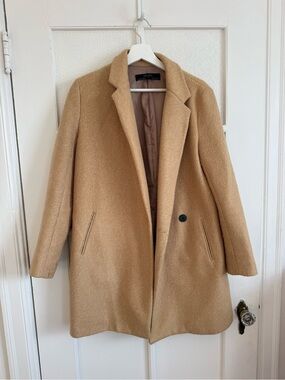 Zara Camel Pea Coat - Light Brown